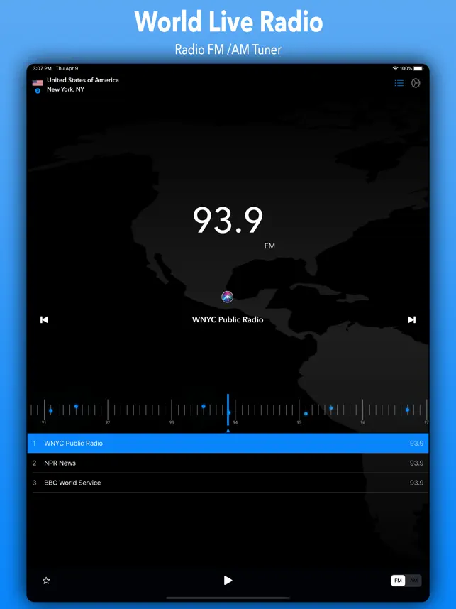 Snímek obrazovky 1 Radio App - Simple Radio Tuner iphone