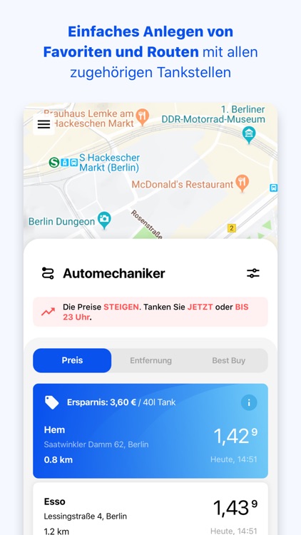 TankenApp mit Benzinpreistrend