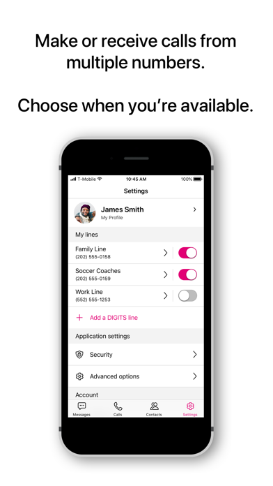 T-Mobile DIGITS Screenshot on iOS