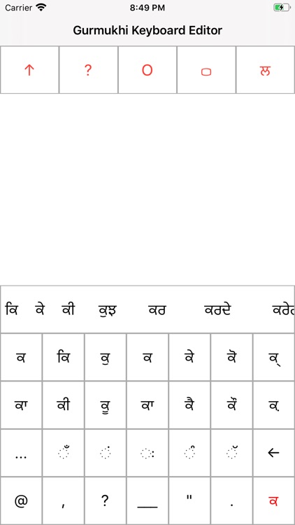 Gurmukhi Keyboard Editor