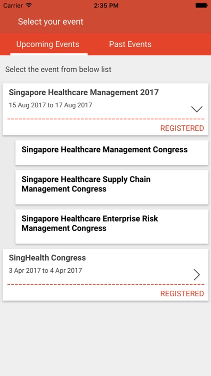 SingHealth Events App