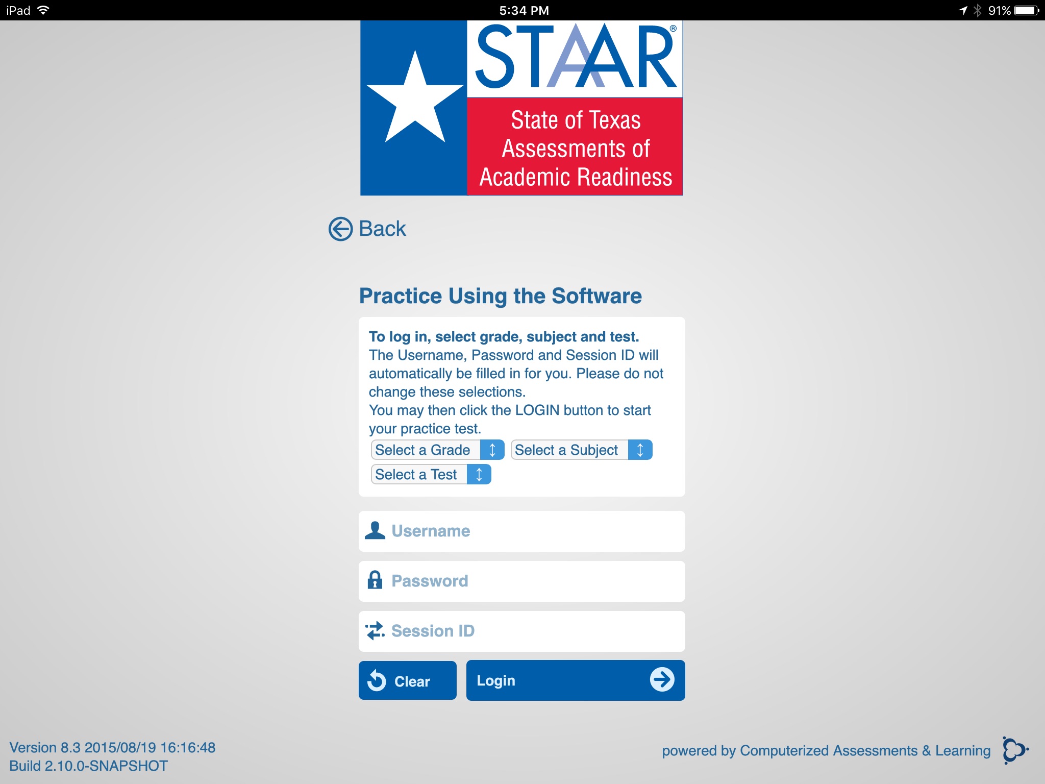 STAAR Online Testing Program screenshot 2