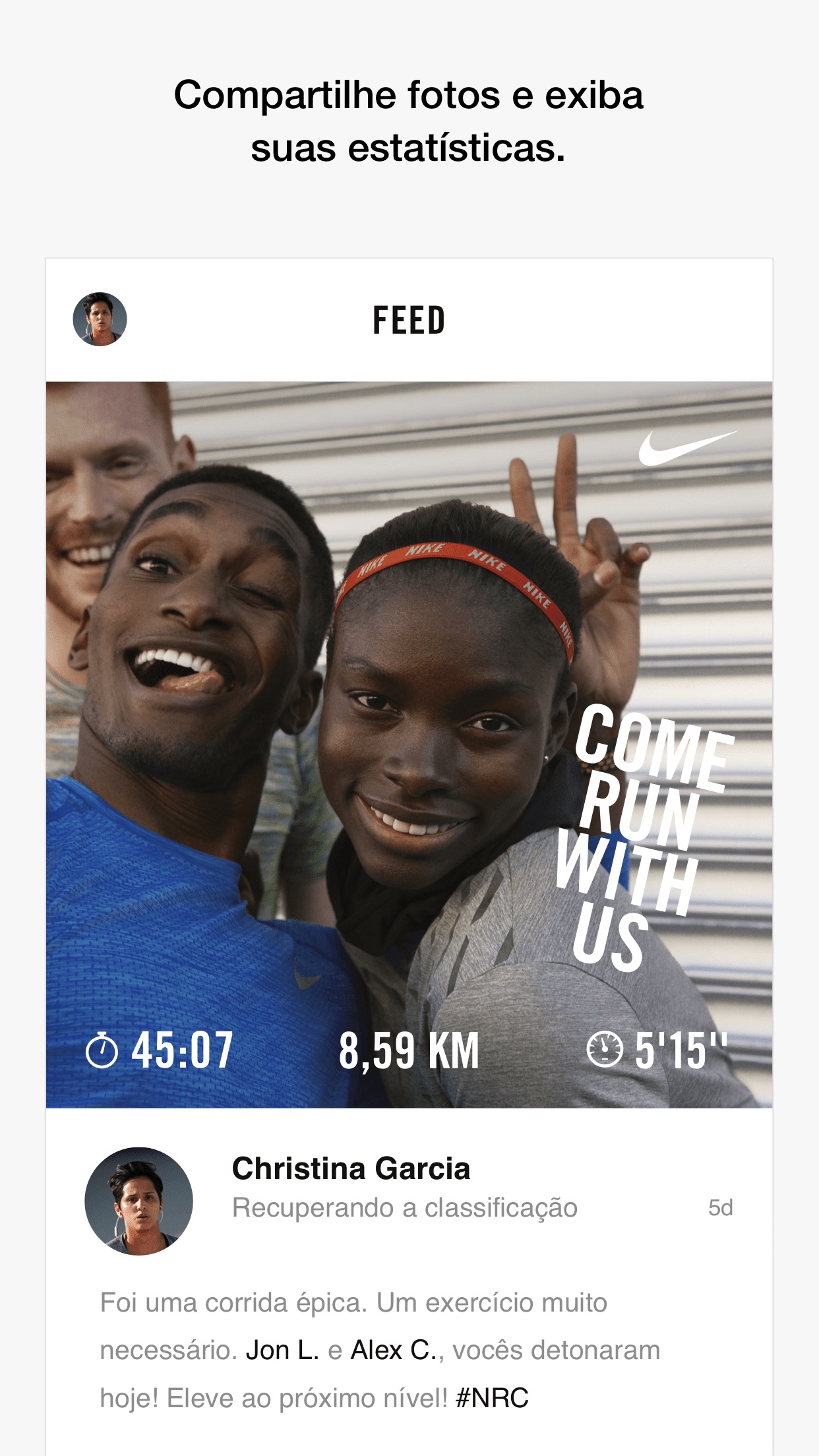 Screenshot do app Nike Run Club