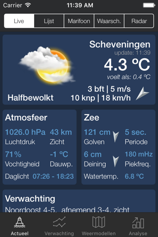 Zeeweer - Maritieme app - náhled
