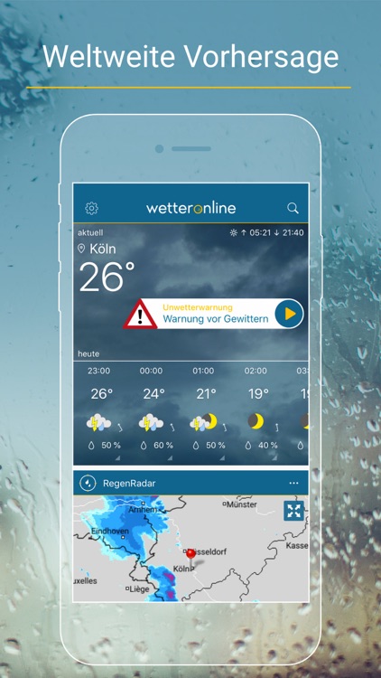 RegenRadar mit Wetterwarnungen