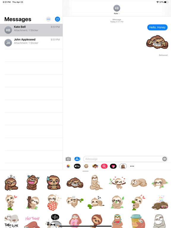Screenshot #4 pour Sloth Emoticon Stickers