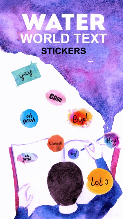 Watercolor - Text Stickers