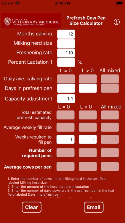 PreFresh Pen Size Calculator