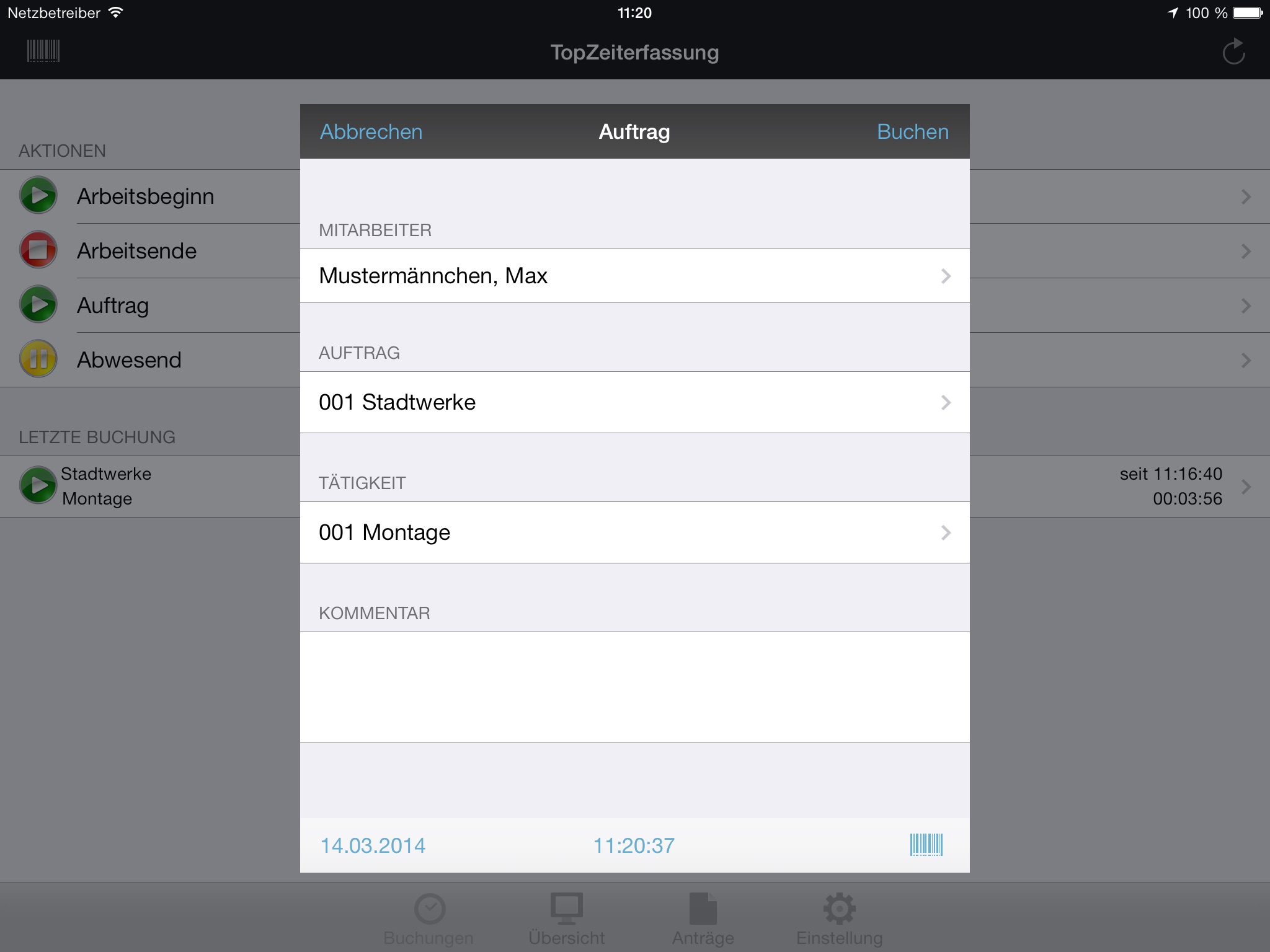 TopZeiterfassung screenshot 2
