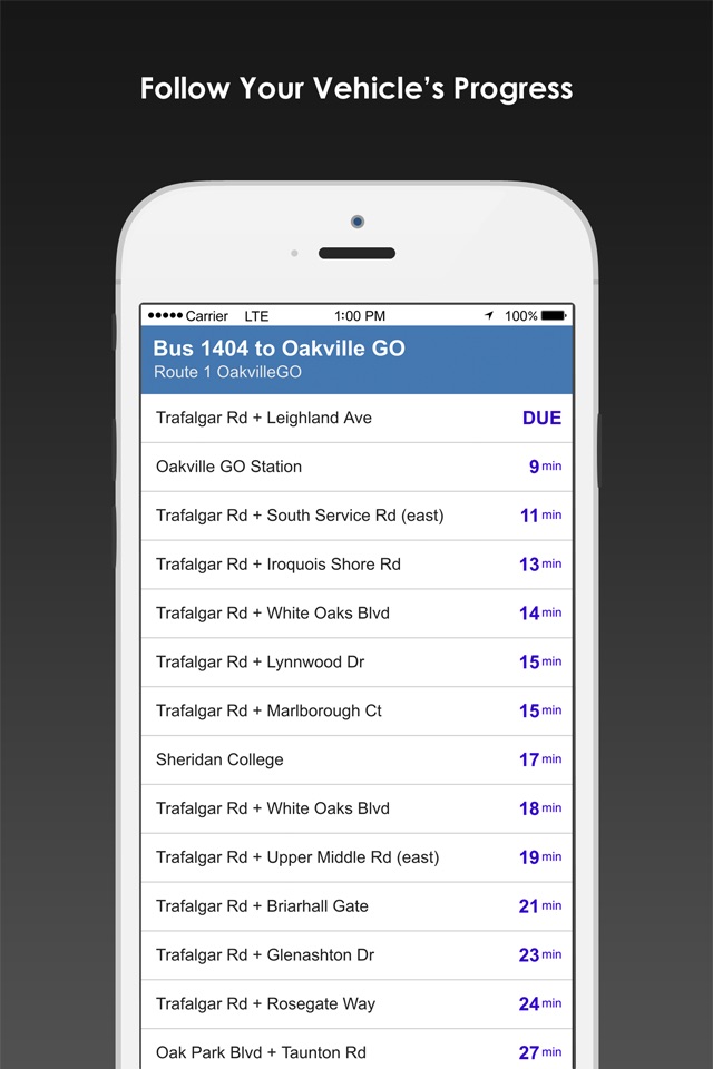 Oakville Transit screenshot 2