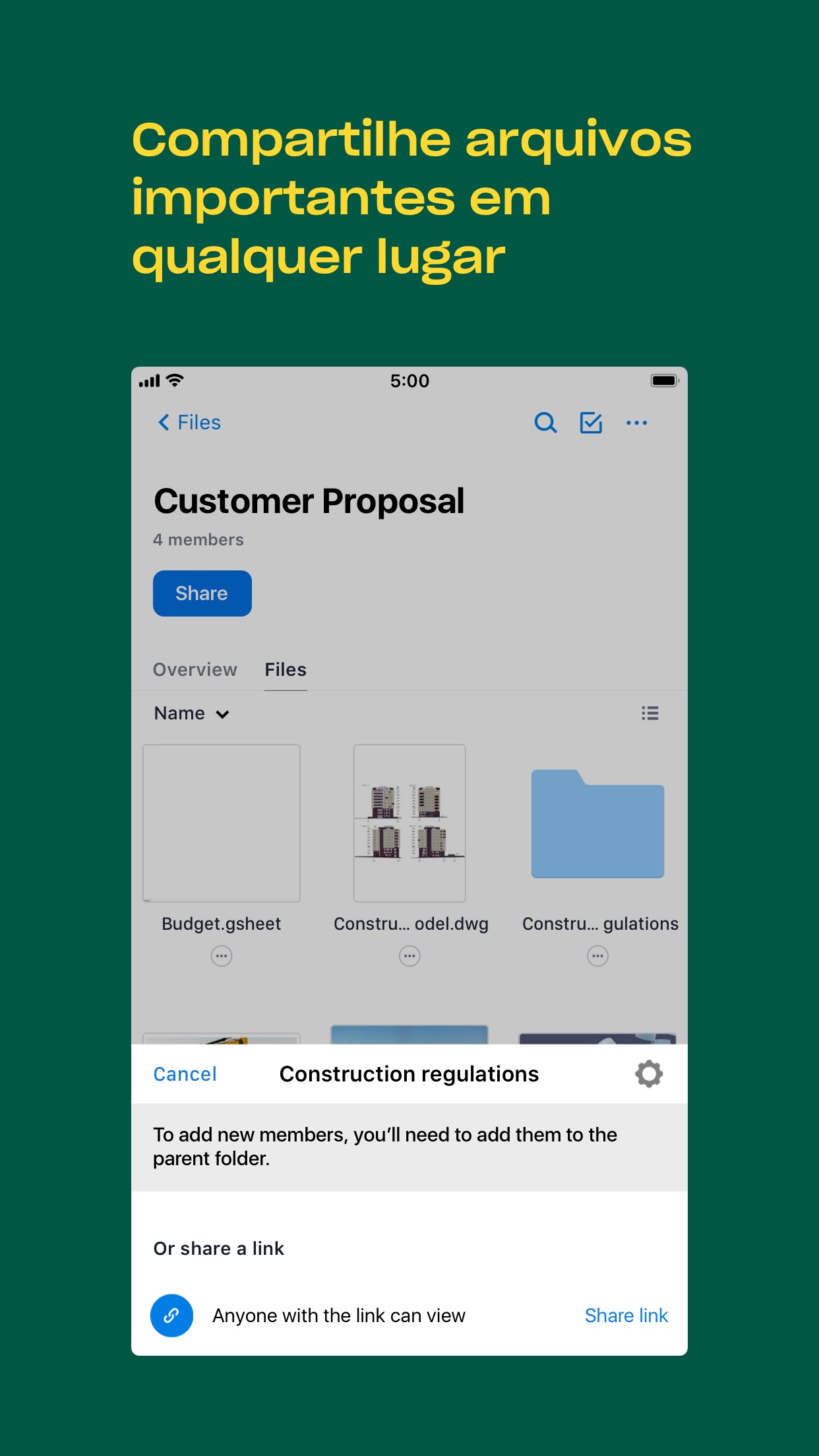 Screenshot do app Dropbox - Salve, compartilhe