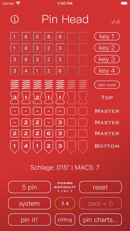 Pin Head - Lock Cylinder Calc