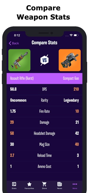 stats for fortnite unofficial on the app store - compare stats fortnite