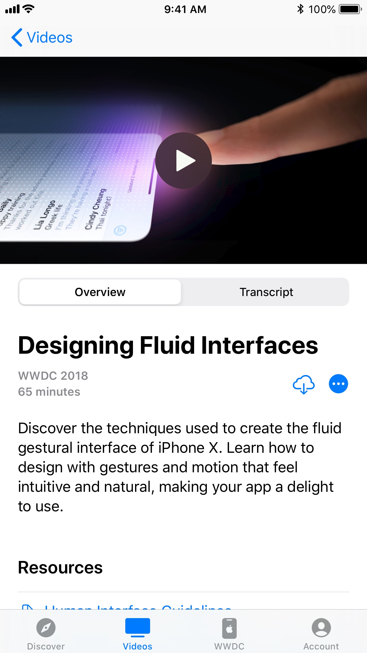 Screenshot do app Apple Developer