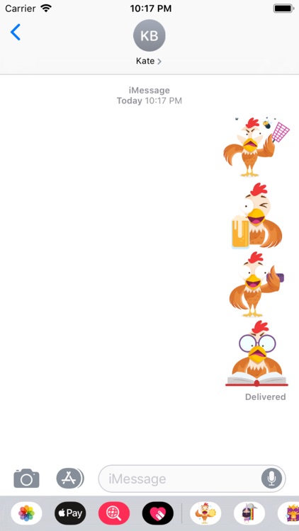 Chicken Smiley Stickers