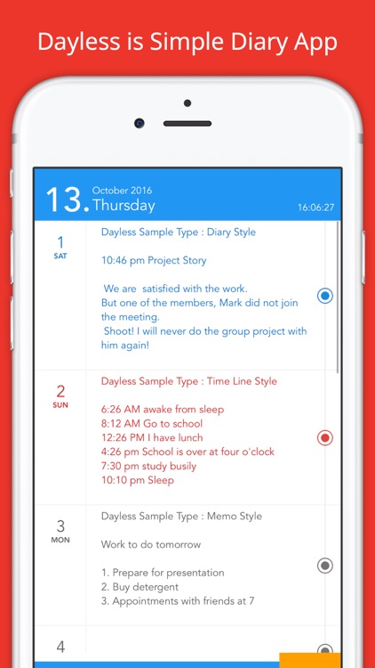 Dayless - Simple Diary App