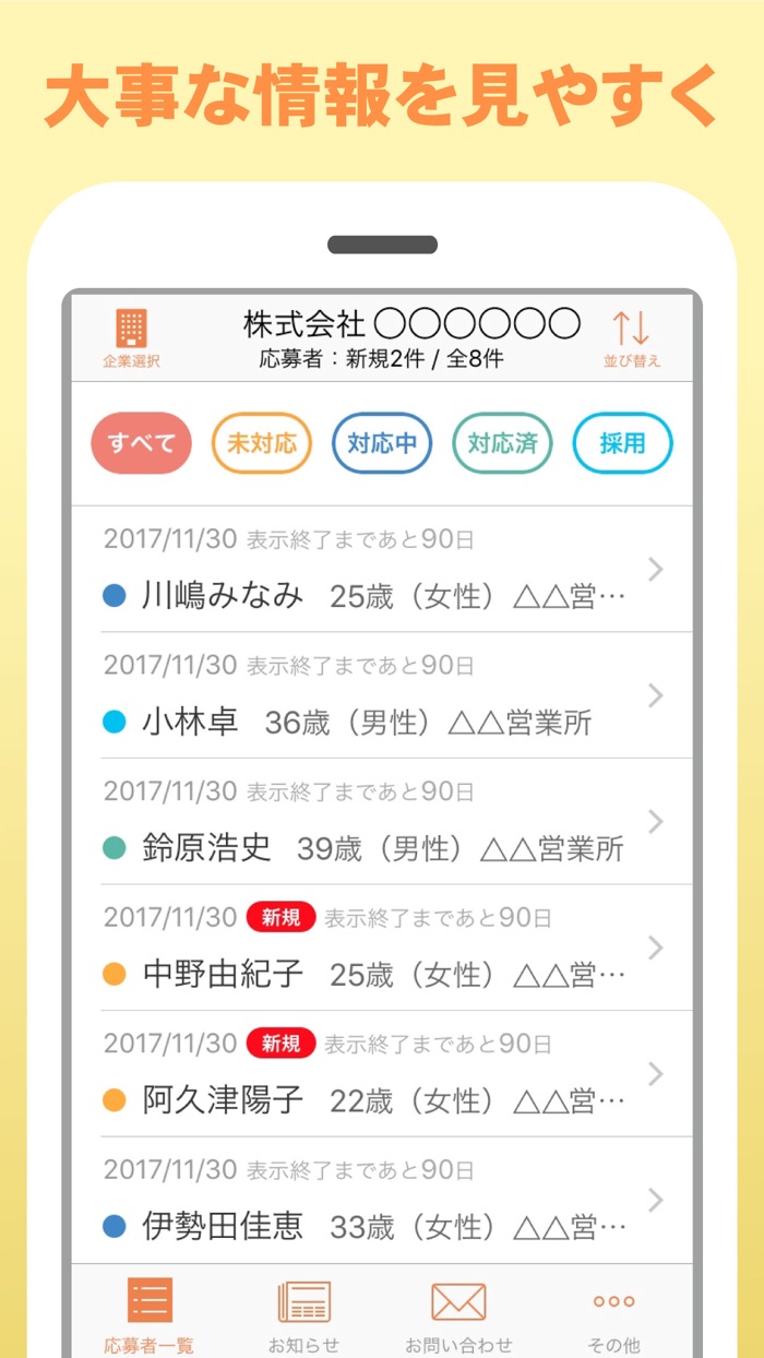 求人ジャーナル応募管理