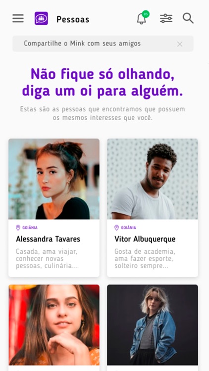 MinkApp: relacionamento e chat