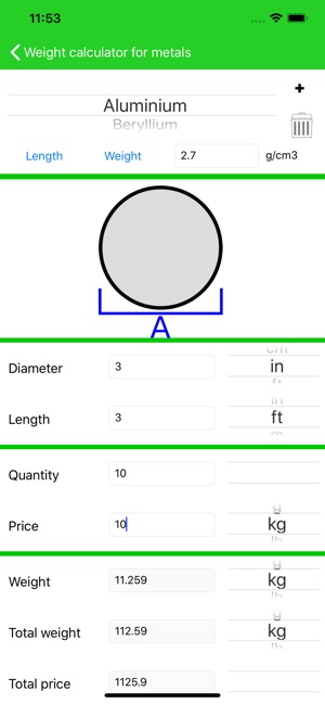 Weight calculator for metals(圖4)-速報App