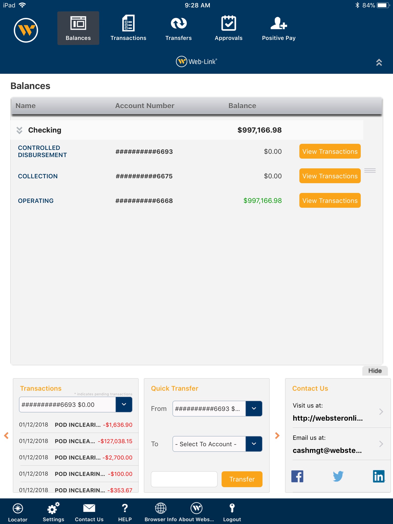 Webster Web-Link® for Business screenshot 2