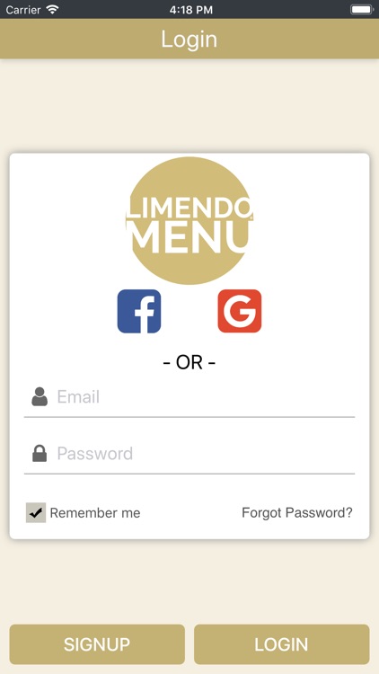 Limendo Menu