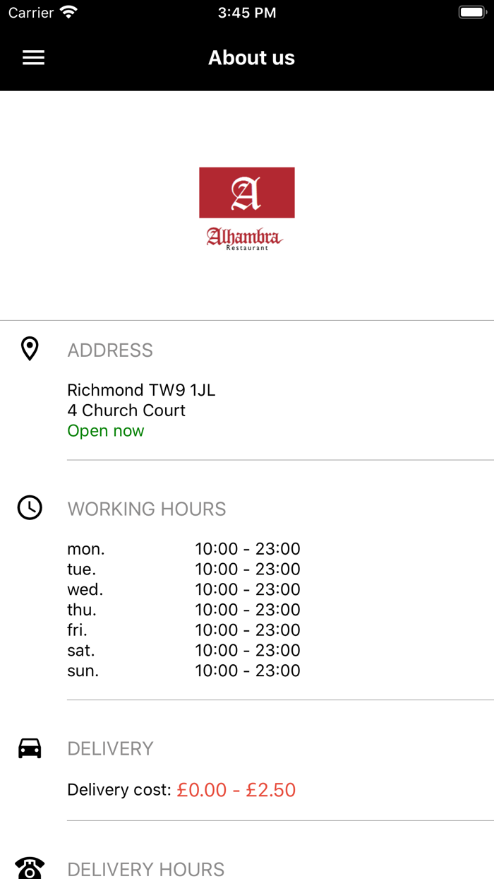 Alhambra Restaurant Richmond