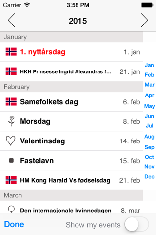 Calender for Scandinavia screenshot 2