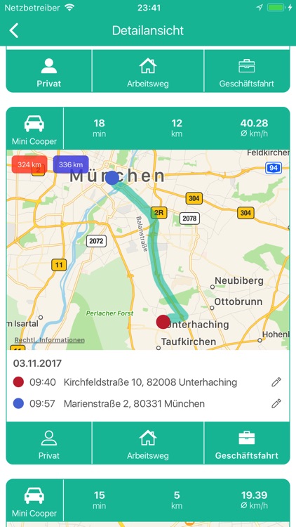 SquareTrip Fahrtenbuch