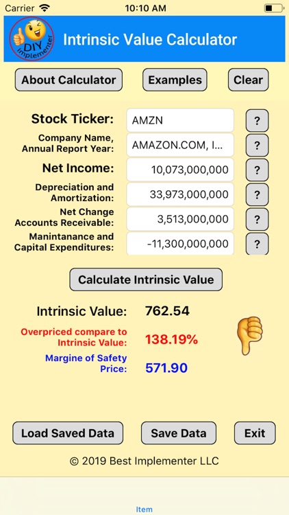 Intrinsic Value Calculator DIY screenshot-4