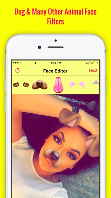 Snap Face for Snapchat Filter Dog Effects Upload and Save - SnapyDog Screenshot 1