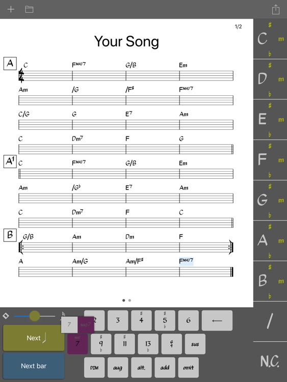 Chordsheet Maker - Lead sheet