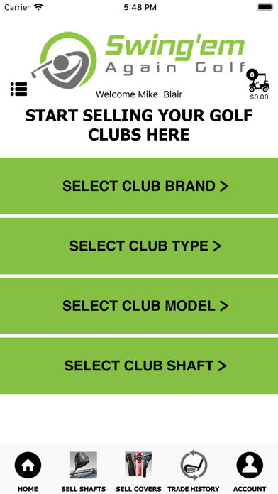 How to cancel & delete Swing'em Again Golf Sell Clubs from iphone & ipad 1