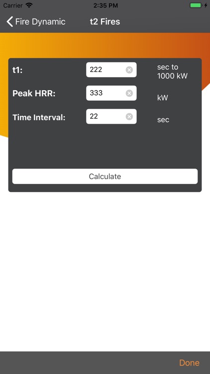 Fire Dynamic Calculator