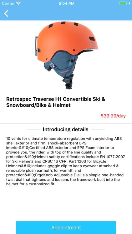 Tux Racer - ski equipment rent