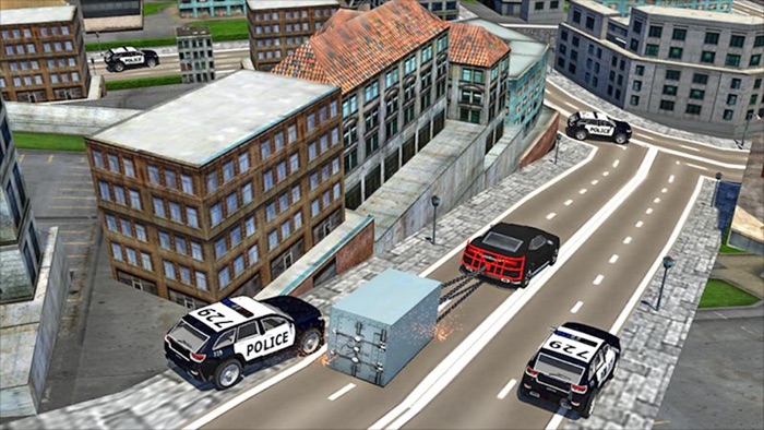 Chained Car Police Chasing 3D