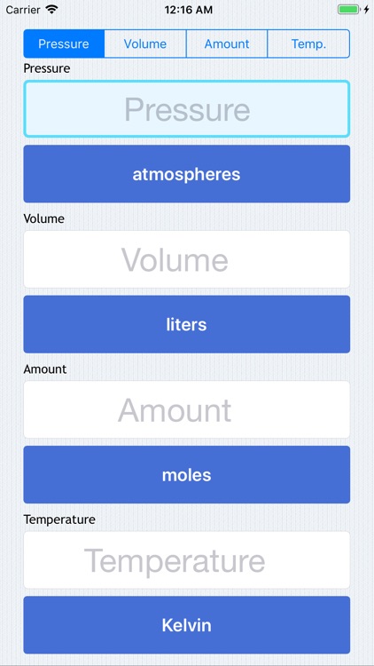 PVnRT - Ideal Gas Calculator