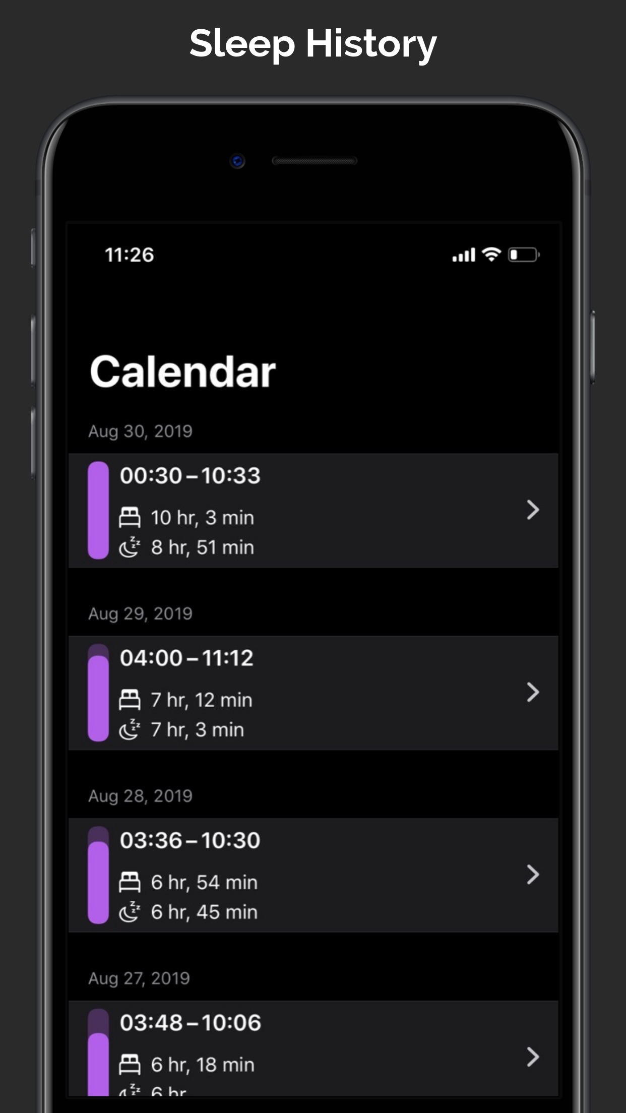Screenshot do app NapBot - Auto Sleep Tracker