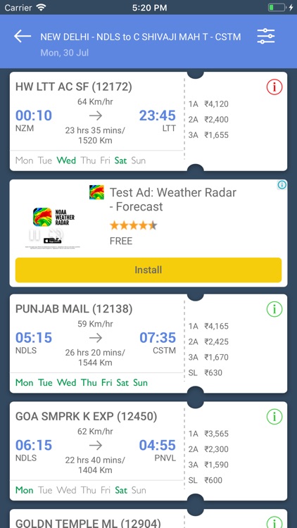 Indian Railway Train Enquiry