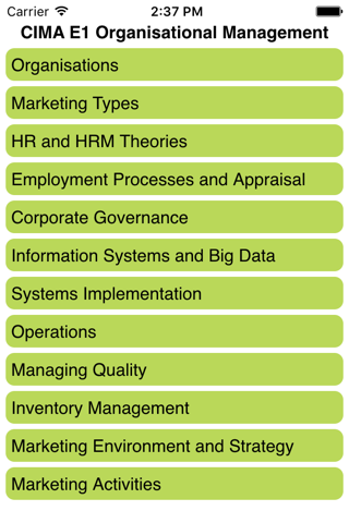 CIMA E1 Org Management screenshot 2
