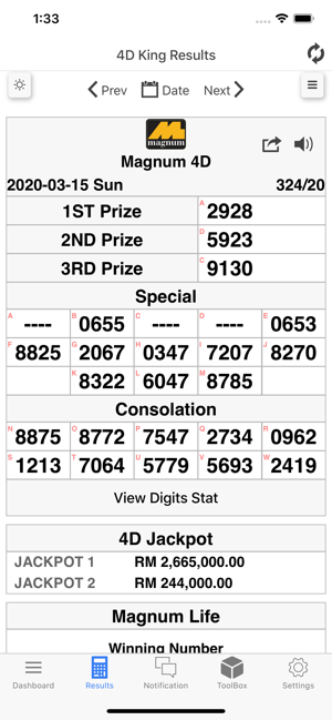 4d king lotto result