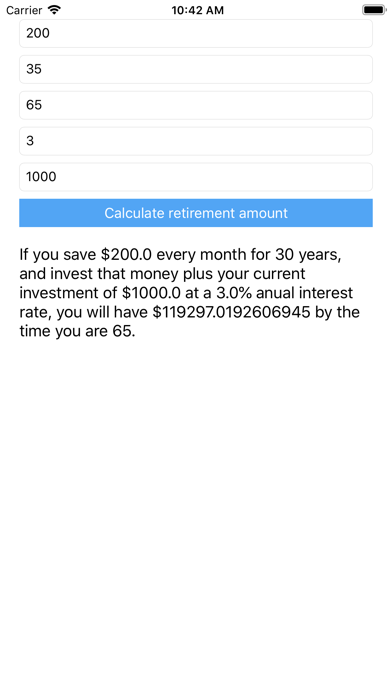 RiskCero's Retirement Calc screenshot 2