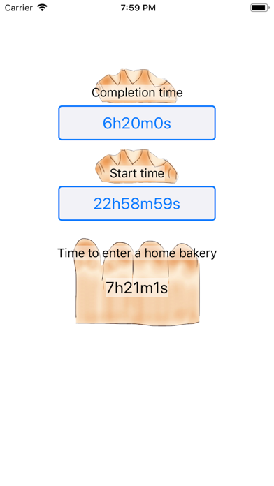 Home bakery time calculation screenshot 3