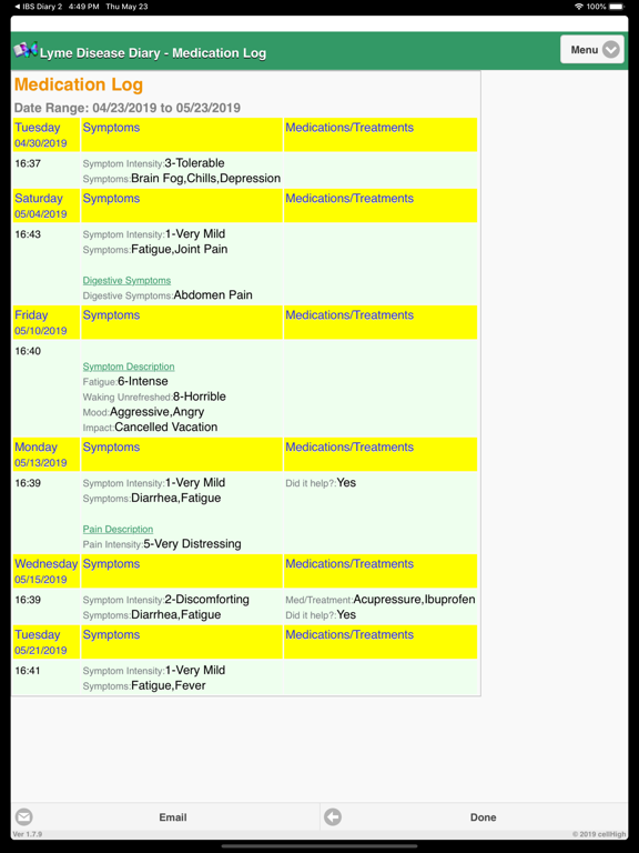 Screenshot #6 pour Lyme Disease Diary