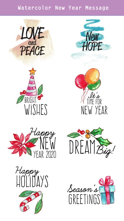 Watercolor New Year Greetings screenshot-3