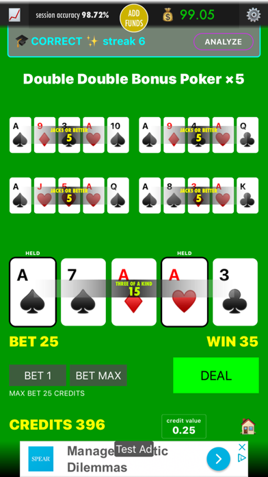 Practice Video Poker screenshot 3