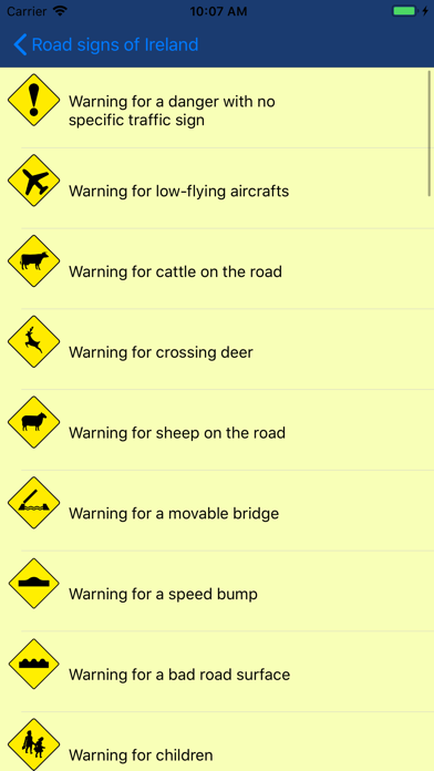 Ireland traffic signs screenshot 2