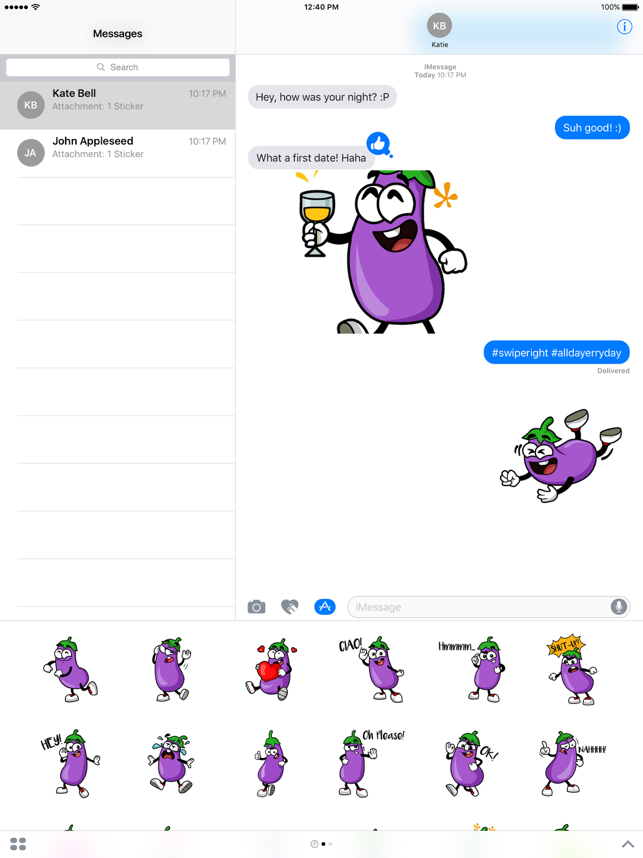 ‎Eggplant Stickers Screenshot