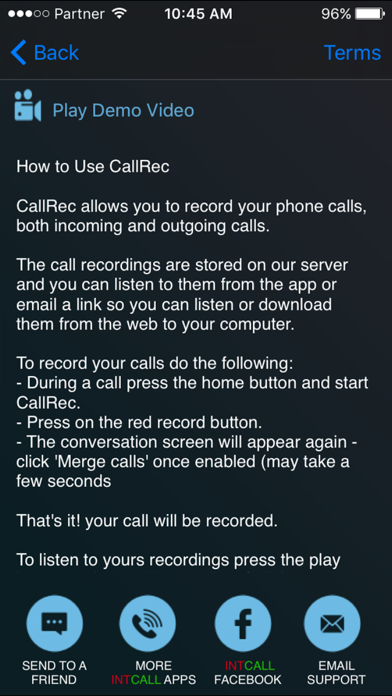 How to cancel & delete CallRec Pro - IntCall from iphone & ipad 3