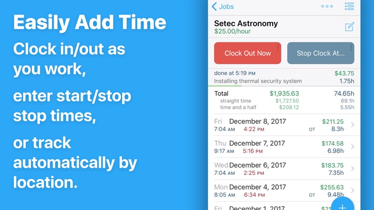 HoursTracker: Hours and Pay screenshot-0