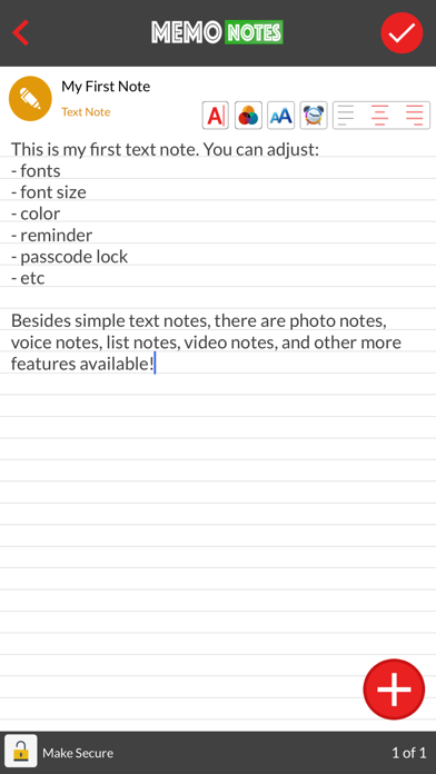 Memo Notes (Password+Pictures) screenshot 2